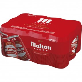 MAHOU 5 ESTRELLAS cerveza rubia lata 33 cl pack 12